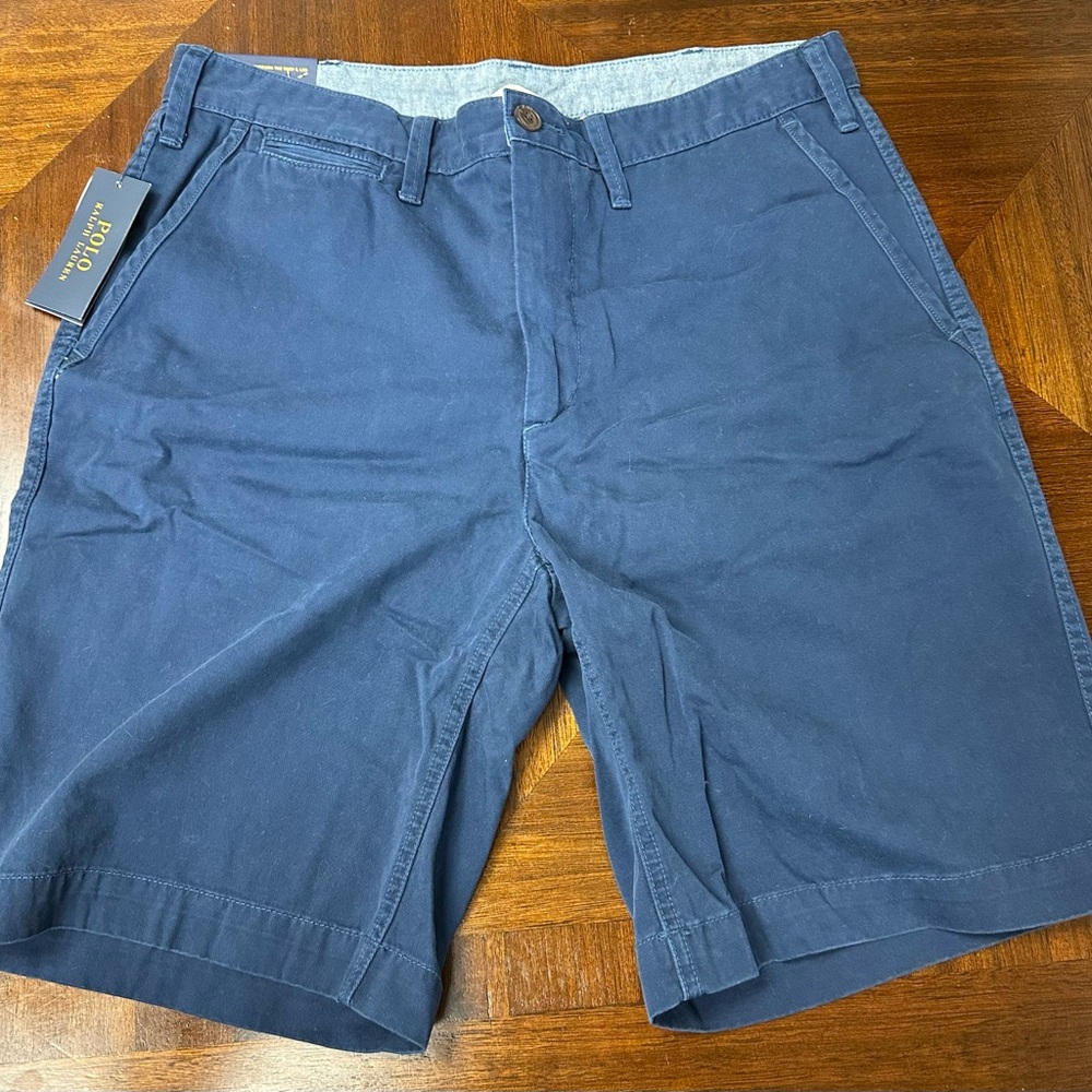 Polo by Ralph Lauren Slate Blue Flat Front Shorts